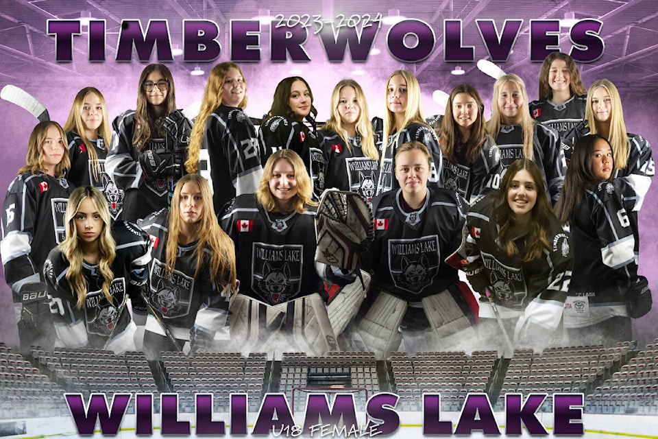 The WLMHA U18 Female Timberwolves are hosting a tournament Oct. 27-29 in Williams Lake. (Jaymie Perry image) 