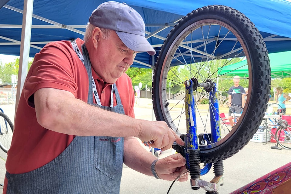 Duane Rose, Langley resident, volunteered at the bike Repair Cafe by LEPS, this first event of this year’s series. (Langley Advance Times files) 