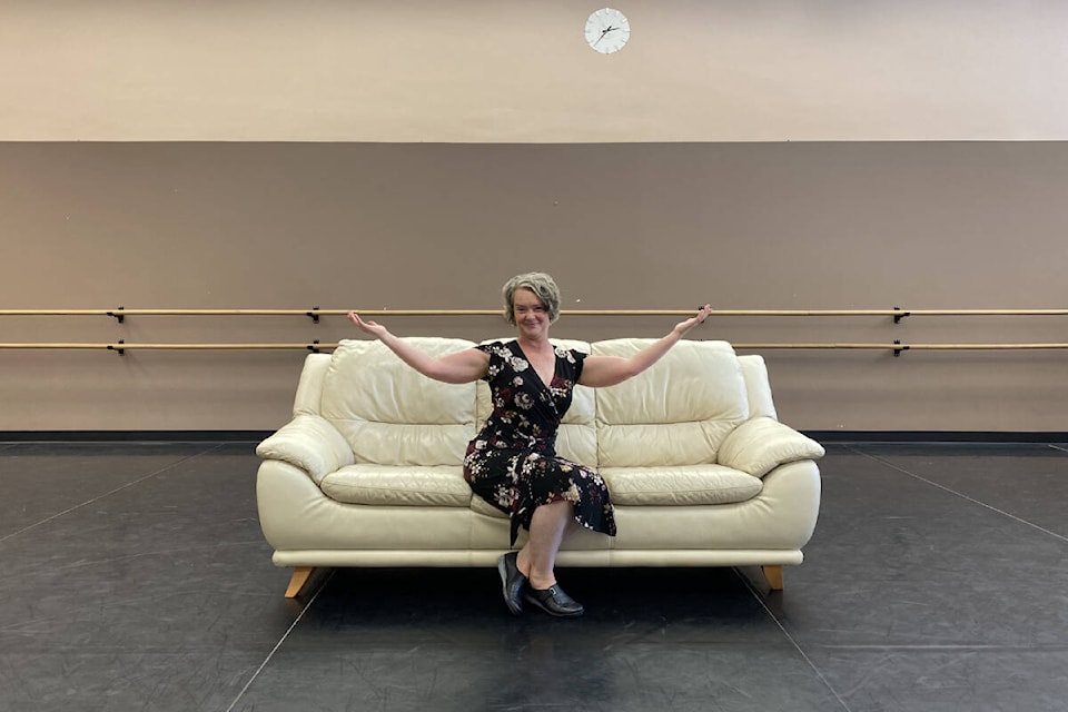Corrine Stromsten in her studio, Dance in Common, in Williams Lake. Aug. 2023. (Kim Kimberlin/Efteen) 