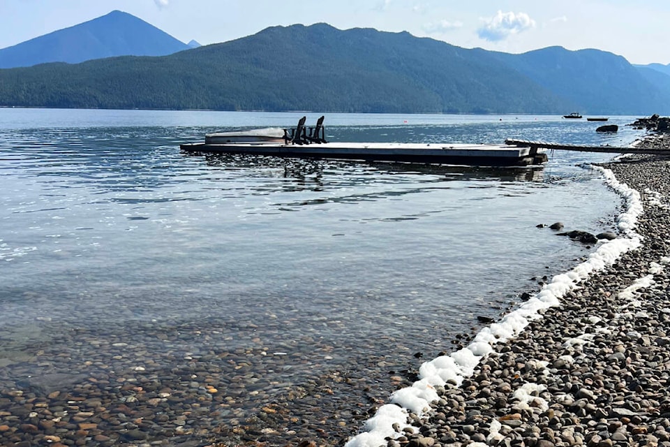 Residents at the junction at Quesnel Lake were questioning the appearance of foam along the beaches this past summer. (Angie Mindus photo - Williams Lake Tribune) 