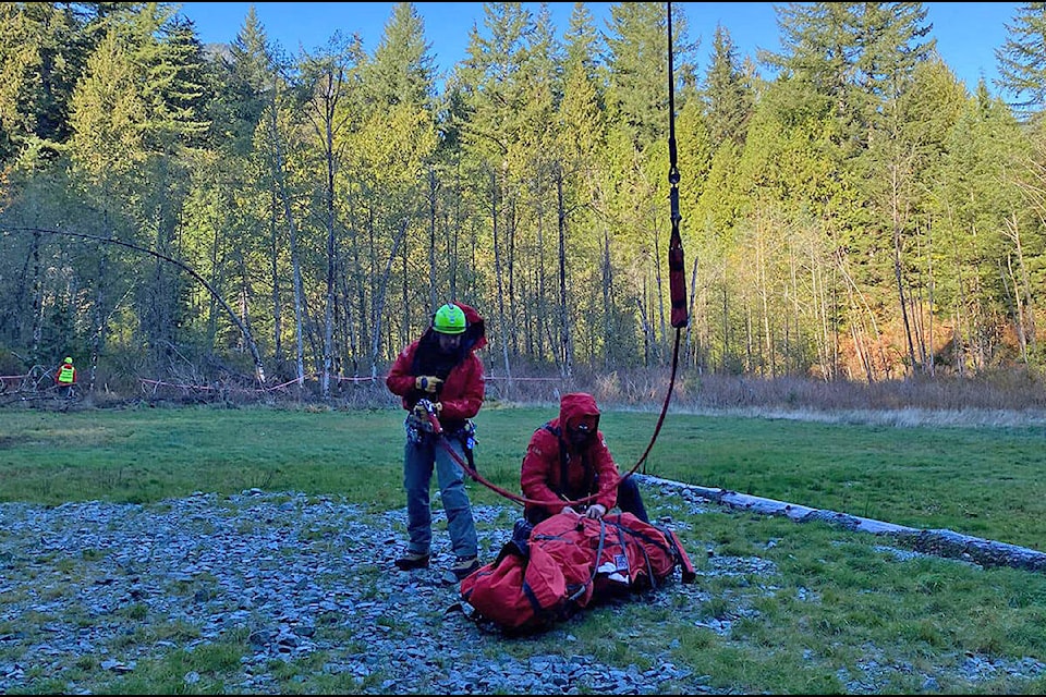 The fallen hiker and his partner were taken to safety by a long-line rescue. (RMSAR/Special to The News) 
