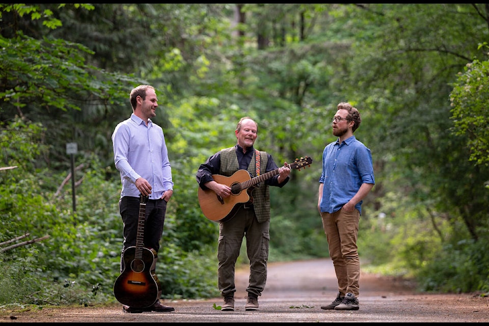 Nanaimo-based tribute band Sundown is bringing their Gordon Lightfoot experience to the Duncan Showroom on Nov. 19. Bob Wilson on guitar (l), Trevor Price lead vocals and guitar, and Andrew McMillan on bass. (Courtesy of Trevor Price) 