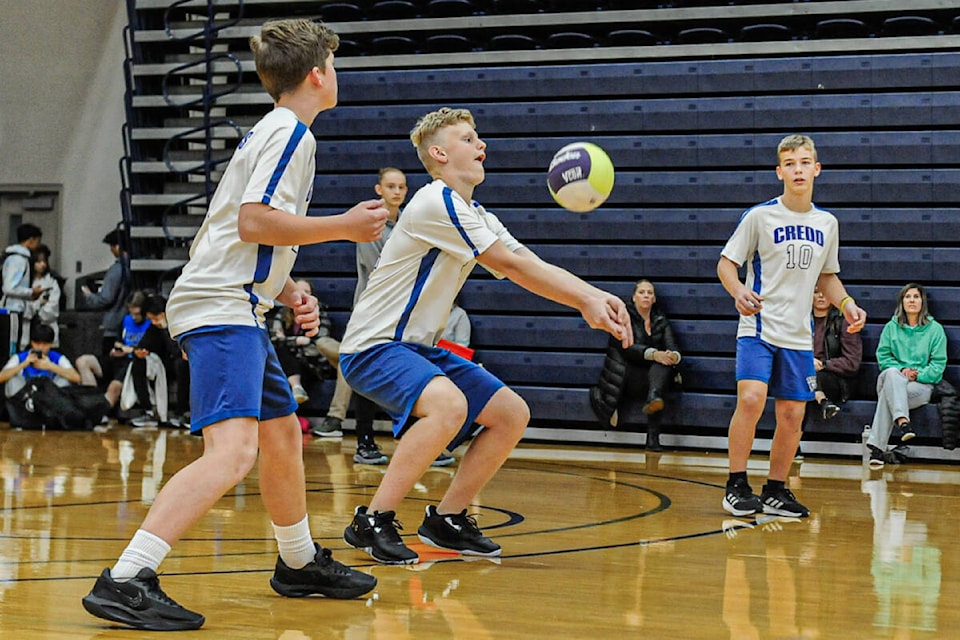 91ԭ Christian Lightning’s boys and girls junior teams won gold at the Grade 8 and junior district volleyball championships at the 91ԭ Events Centre on Thursday. (Gary Ahuja, LEC/Special to 91ԭ Advance Times) 