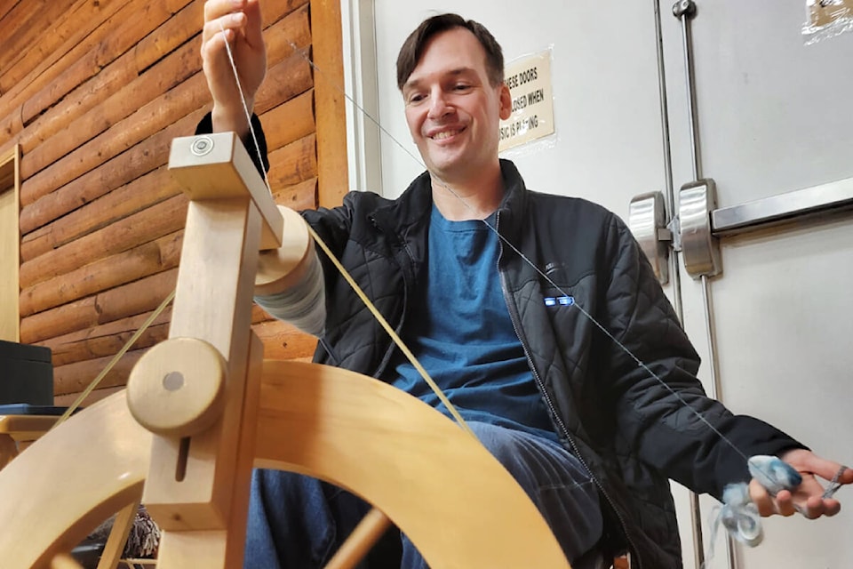 Jeff Birch from Maple Ridge has been weaving and spinning yarn for about 17 years. He’s at the 91ԭ Weavers and Spinners Guild’s annual market on Saturday, Nov. 4 and Sunday, Nov. 5. (Kyler Emerson/91ԭ Advance Times) 