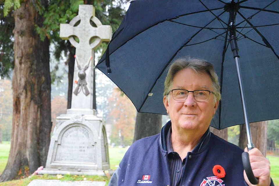 Andy Schildhorn is MC of the Fort 91ԭ Remembrance Day ceremony, and a member of the committee that organizes the annual event. (Matthew Claxton/91ԭ Advance Times) 