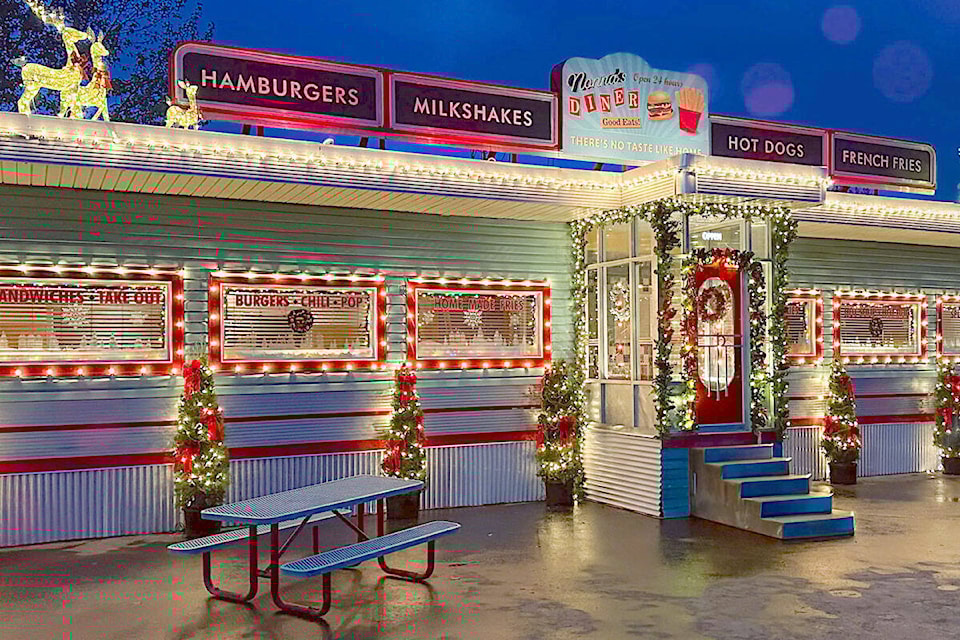 For the first time, the Martini Town backlot in Aldergrove will be open to the public, as part of a holiday “merry and bright” event with Christmas lights, live entertainment and vendors. An image released by Martini shows what the diner will look like. (Special to 91ԭ Advance Times) 