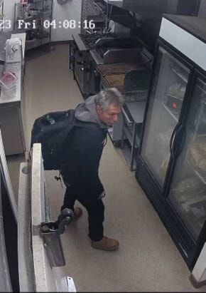 Cranbrook RCMP have released security camera footage from a break-in that occurred at a store on Cranbrook St. North on Nov. 3 in the hope that the public can identify the individuals involved (Courtesy of Cranbrook RCMP) 