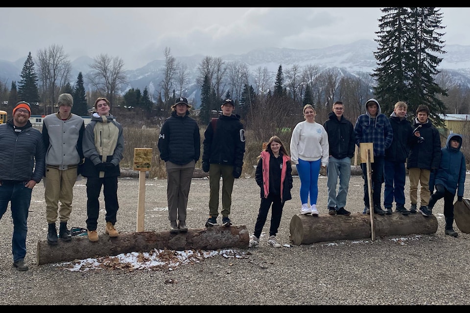 Students from Sparwood Secondary School built a series of trail signs out of wood that have been placed at the Montane trailhead (Photos courtesy of Wendy Howse) 