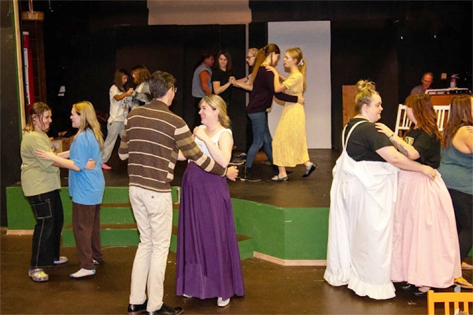 Actors rehearse on stage at the Williams Lake Studio Theatre Society in preparation for the opening night of Cinderella, opening Nov. 29. (Jesse Madden photo) 