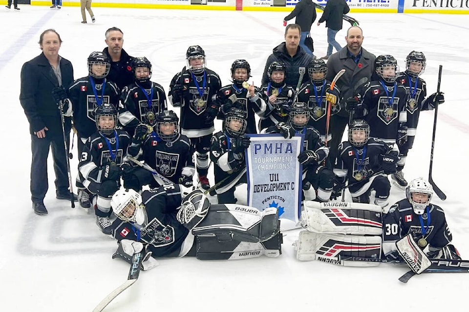 The U11 Williams Lake Timberwolves Development team earned some gold in Penticton recently. (WLMHA photo) 