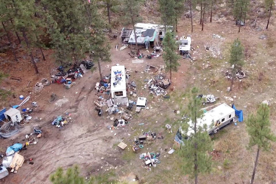 The Okanagan Forest Task Force will be taking on what it says is the largest encampment cleanup it has ever done. The encampment was found near Okanagan Falls. 