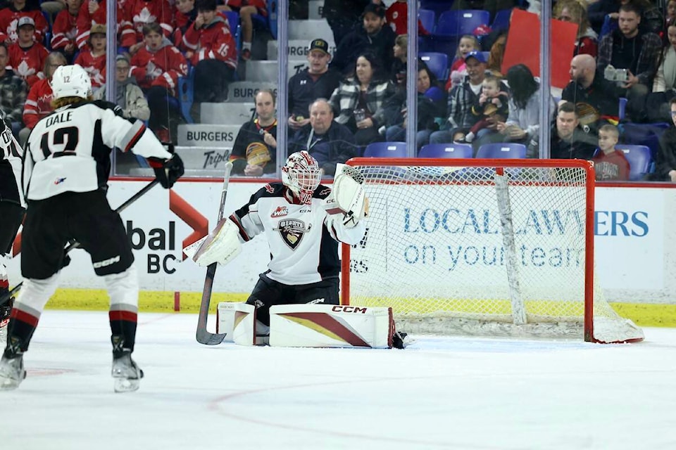 Vancouver Giants fell 4-3 in overtime on Saturday night, Nov. 18, to the Lethbridge Hurricanes at the Langley Events Centre. (Rob Wilton/Special to Langley Advance Times) 