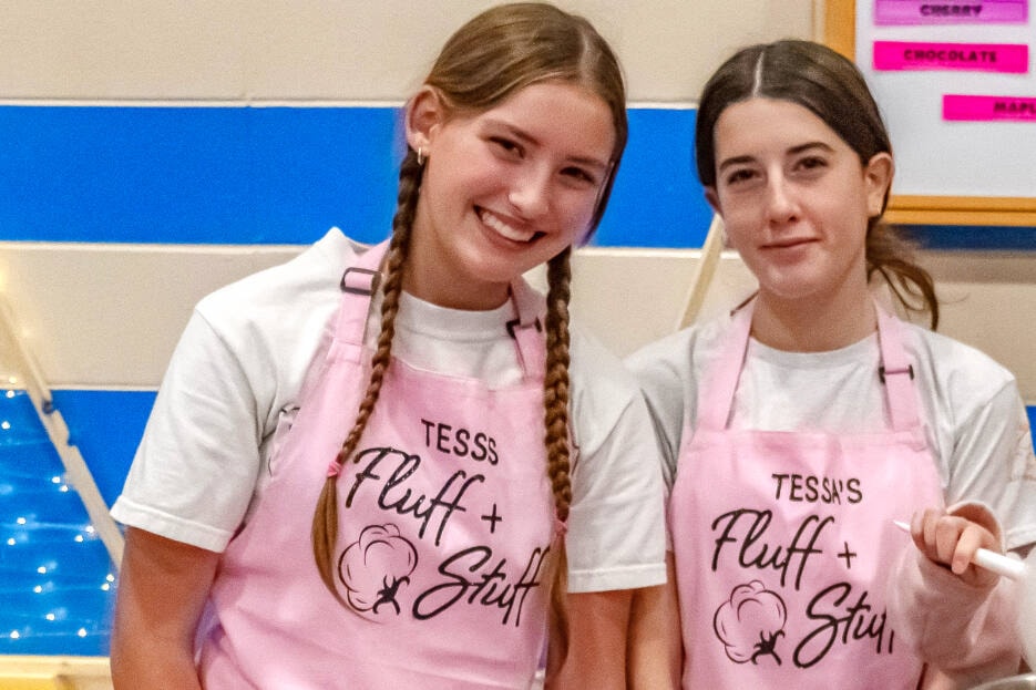 Tessa Duncan and Matty Lantz take part in the Fort St. James Craft Fair Nov. 18 and 19 with the Tessa’s Fluff and Stuff cotton candy booth. (Taylor Hansen Photography) 