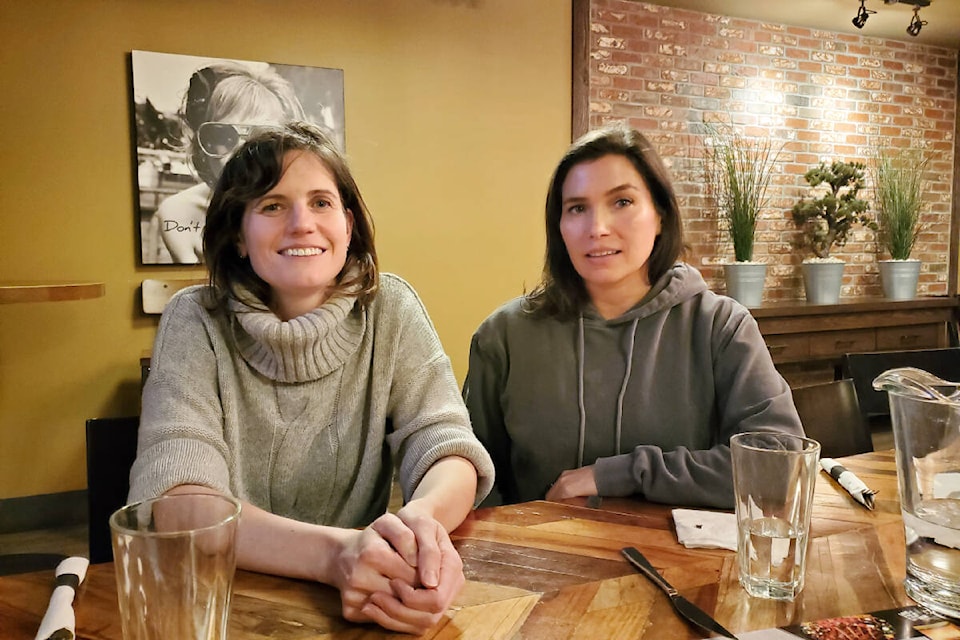 Caroline Doerkson of the Williams Lake Film Club and Bella Coola filmmaker Banchi Hanuse. (Monica Lamb-Yorski photo - Williams Lake Tribune) 