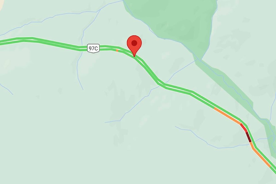 Okanagan Connector closed in both directions due to a vehicle fire. (Dave Ogilvie/Contributed) 