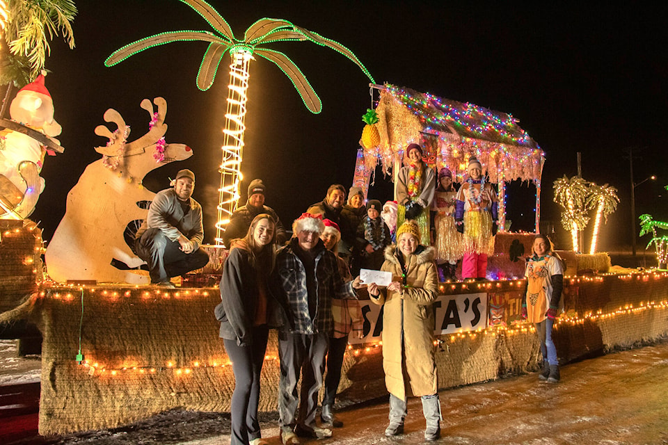 First place for floats was awarded to Newlands for their fun and bright Tiki Beach Santa Theme. This year saw the largest roll out of floats at the parade. (Taylor Hansen/ Caledonia Courier) 