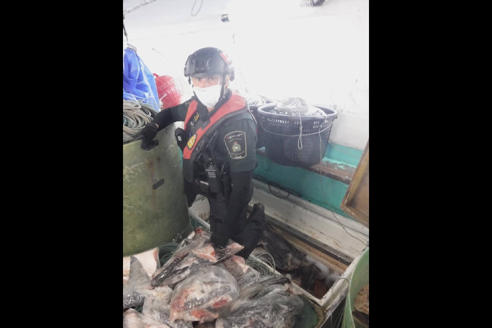 Canadian Fishery Officer Jessica Bouwers participated in Operation North Pacific Guard, an annual, multi-national effort to coordinate fisheries enforcement to protect global stocks. Photo contributed 