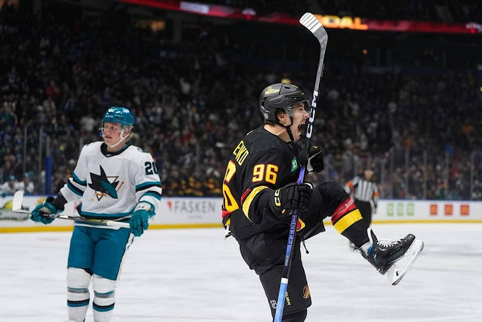 Canucks atop NHL standings after 74 win over San Jose Sharks Comox