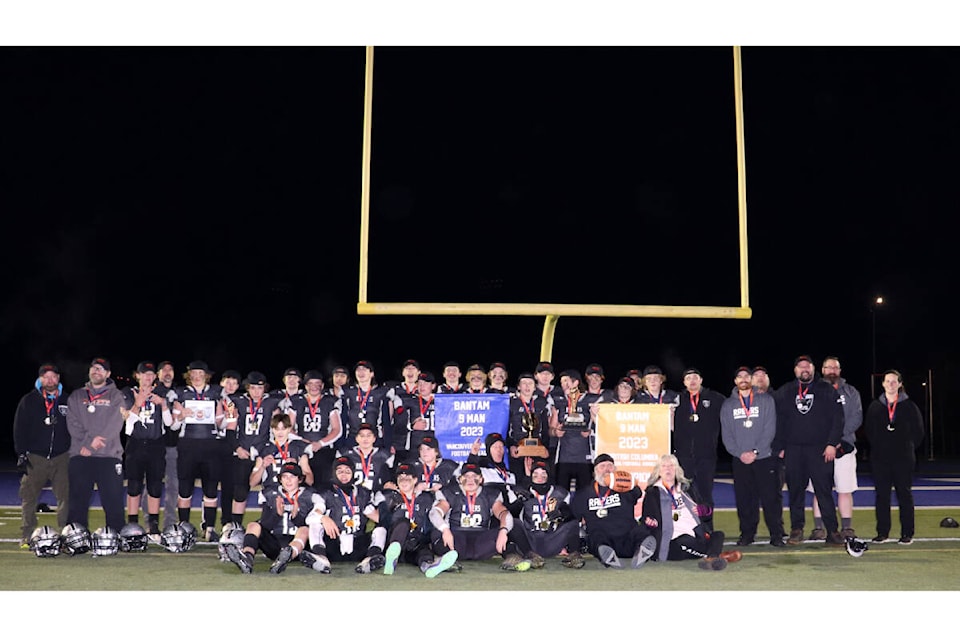 The Comox Valley Raiders are bantam football provincial champions, after beating the Nanaimo Seahawks 22-16 in the championship match in Langley on Saturday, Nov. 25. Photo supplied 