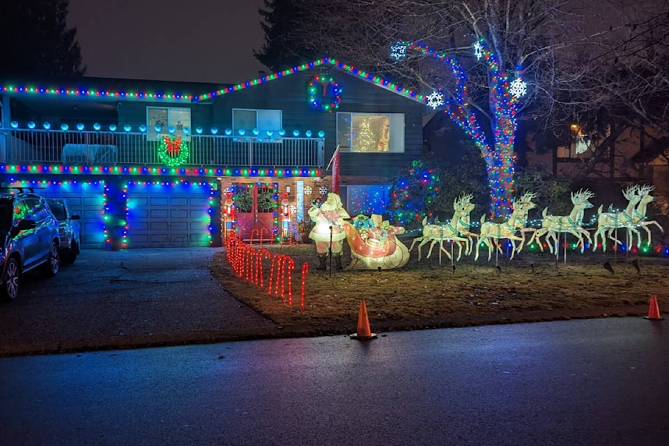 The lights display set up at 11733 193 St., Pitt Meadows is one of many local holiday displays to check out this holiday season. (Special to The News) 