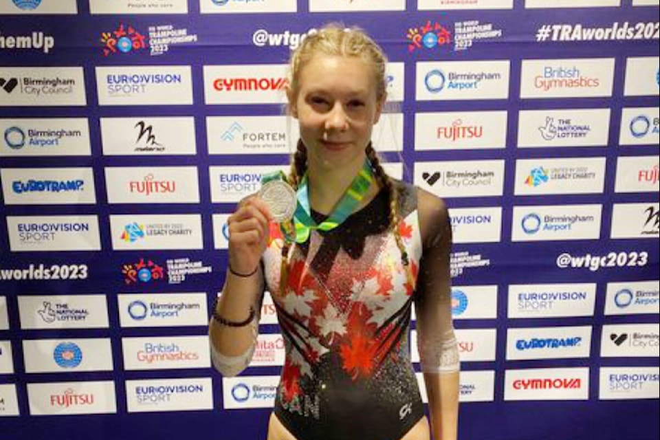 Sienna Kuznak, 16, brought home a silver medal in the World Junior Double Mini event 15/16 age group. (Facebook/Special to The News) 