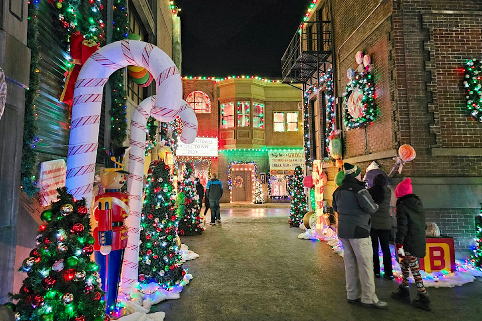  3,200 people registered to visit during the first weekend of the Martini Town Merry & Bright Christmas event that has transformed the studio’s Aldergrove backlot into a winter wonderland. (Dan Ferguson/Langley Advance Times) 