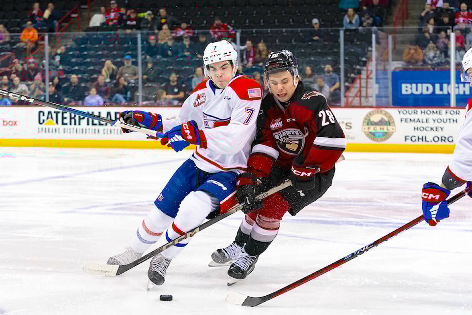  Vancouver Giants won their second consecutive road game on Sunday night, Dec. 3, defeating the Spokane Chiefs 4-3. (Larry Brunt/Special to 91ԭ Advance Times) 