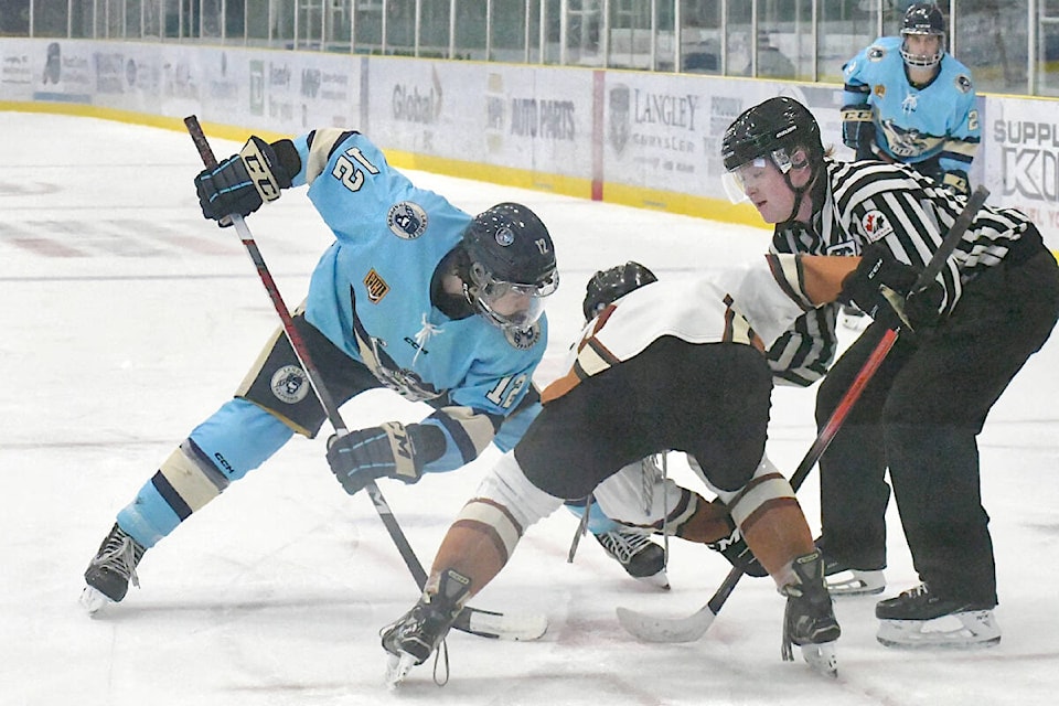 Aldergrove Kodiaks, seen here in action against the 91ԭ Trappers earlier this season at George Preston, will have another crack at their crosstown rivals when they host them at Aldergrove Credit Union Community Arena on Dec. 15. (91ԭ Advance Times file) 