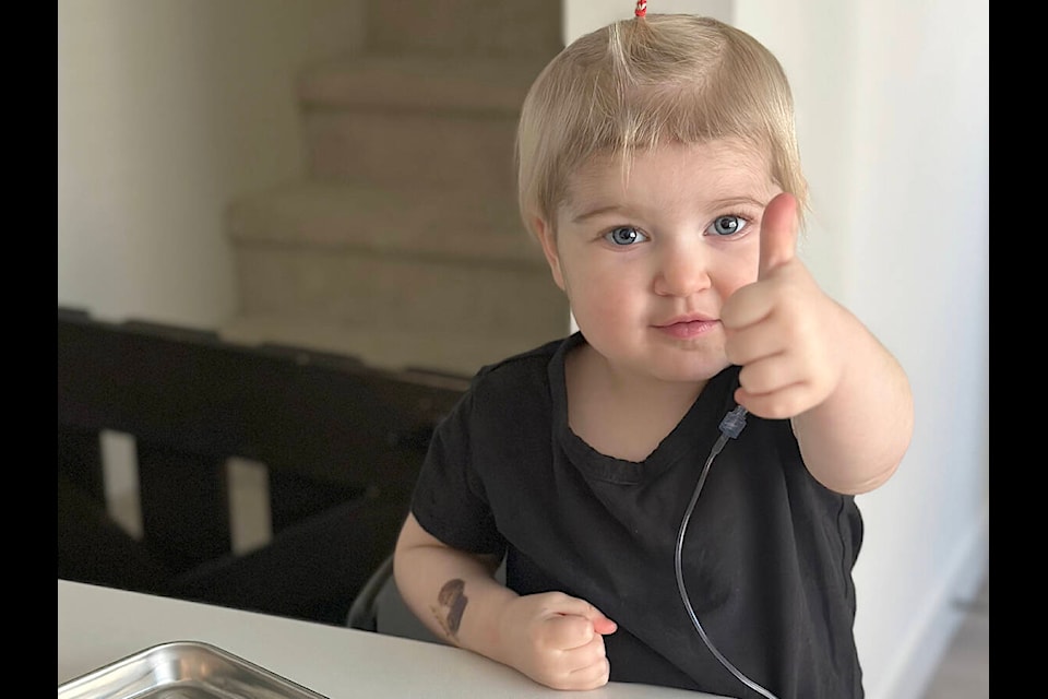 After spending more than a month in hospital earlier this year, two-year-old Navy will be celebrating Christmas in her Willoughby home, thanks to a new program that allows her to have IV injections at home. (Special to 91ԭ Advance Times) 