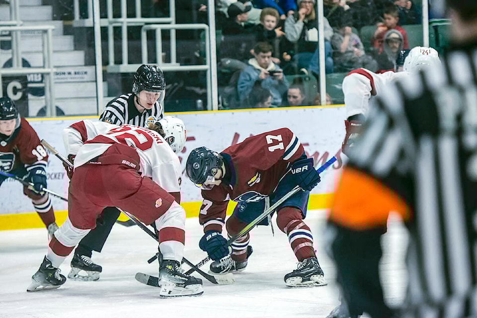  91ԭ 91ԭ are now seventh in the nine-team BCHL Coastal division, and the Chilliwack Chiefs are fifth, following back-to-back home-and-away games Dec. 1 and 3 that saw the Chiefs extend their winning streak to six in a row. (Jillian Kirby/Special to 91ԭ Advance Times) 