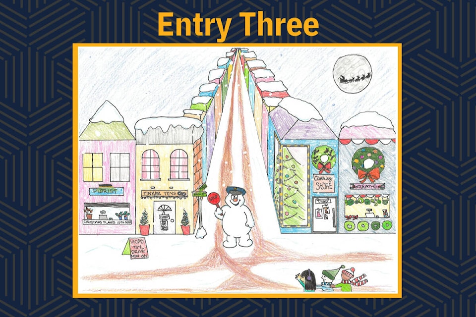 Kids of VicPD officers, staff, volunteers and reserves submitted 16 works of art for the 7th annual greetings card contest. Vote online until Dec. 10. (Courtesy VicPD) 