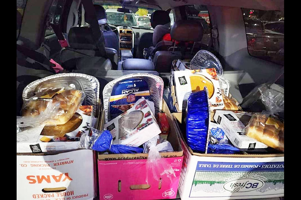 With donations from Williams Lake Moms, an online mom support group, founder Madison Batty was able to deliver six care packages to families in need last Thanksgiving 2022. (Photo submitted) 