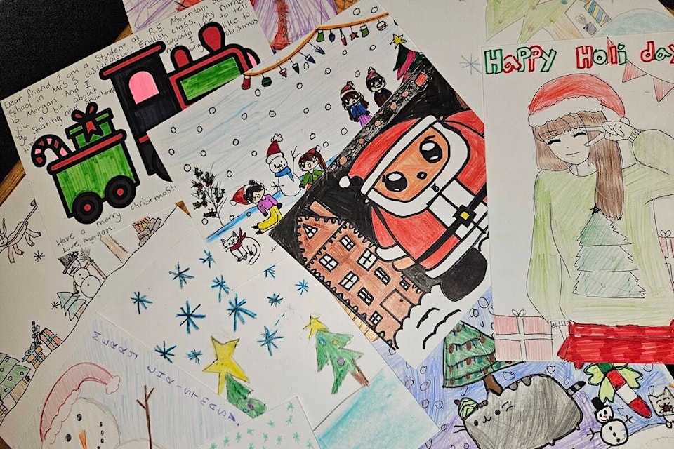 This year, students created more than 3,000 custom Christmas cards for distribution to local seniors in Langley. (Special to Langley Advance Times) 