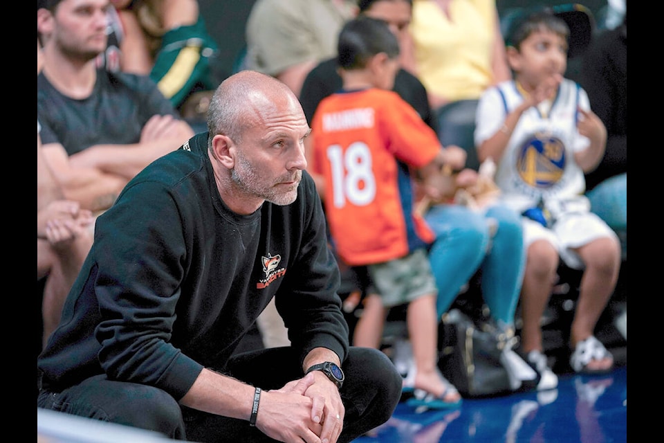 Vancouver Bandits head coach and general manager Kyle Julius, seen during a game between the Bandits and the Brampton Badgers, in July at 91ԭ Events Centre, is one of three veteran coaches who will be sharing their expertise at a free clinic in January. (Wes Shaw/ ShotBug Press/Special to 91ԭ Advance Times) 