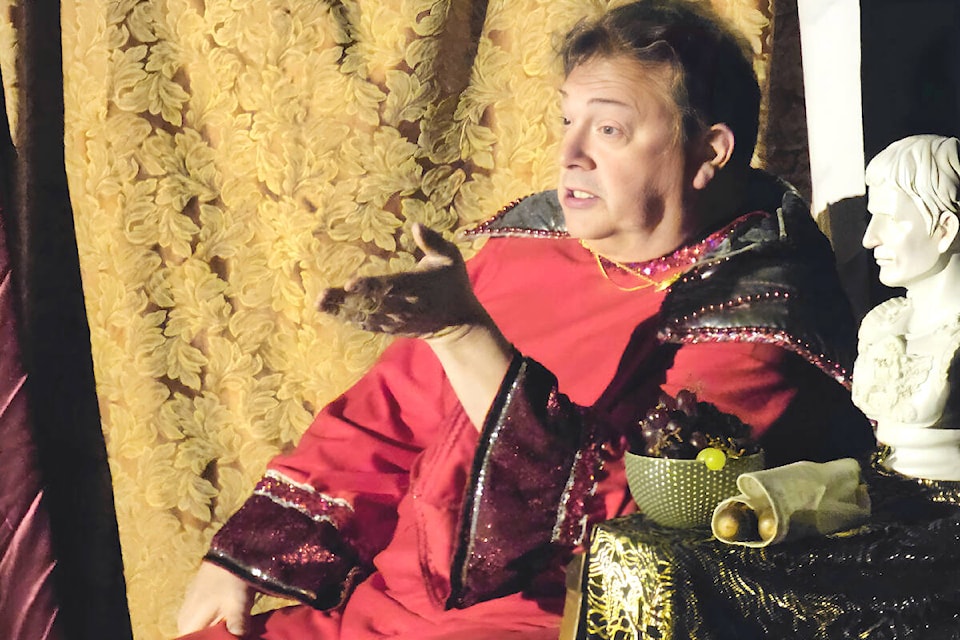 Performer Reg Parks took the stage at 91ԭ’s Christian Life Assembly during its First Christmas Experience presentation, held over three nights from Dec. 8-10. (Dan Ferguson/91ԭ Advance Times) 