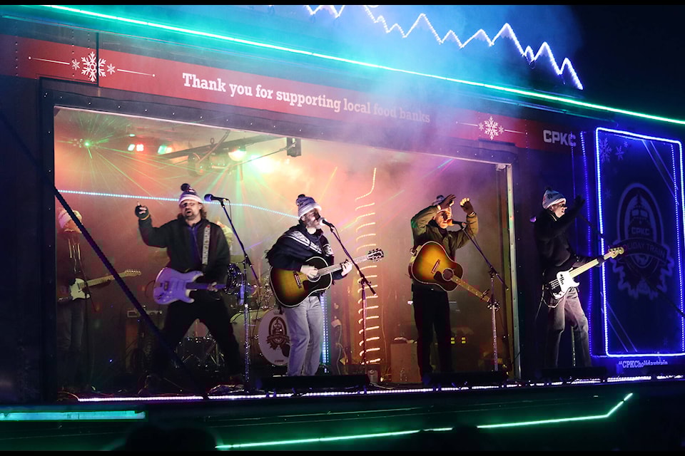 The CPKC Holiday Train rolled into Ponoka Dec. 7, to a large, cheering crowd. (Photos by Emily Jaycox/Ponoka News) 