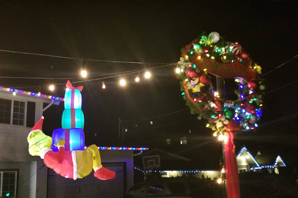 The Grinch can be seen trying to steal presents at Whoville and the Grinch, 20504 43rd Ave. (Special to the 91ԭ Advance Times) 