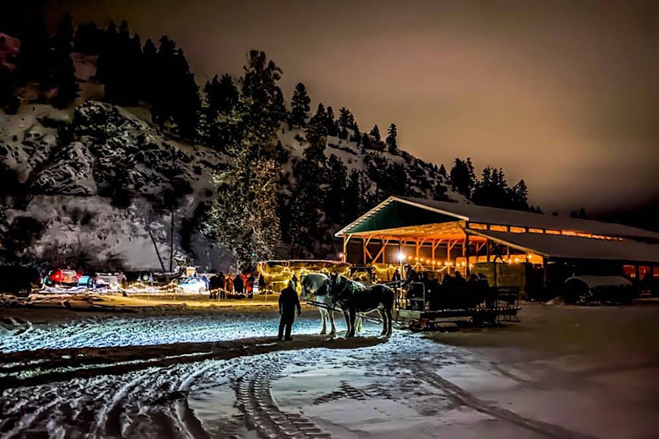 Horse Drawn Okanagan presents its sixth annual Christmas sleigh ride event Dec. 22-24, and Dec. 26-30, in Spallumcheen. (Contributed) 