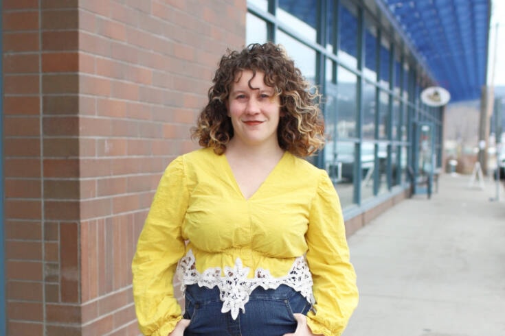 Tanis Armstrong remembers sitting on her mother’s knee as a child watching her sew. Most recently, she was the head seamstress for the Cinderella performance by Williams Lake Studio Theatre. Dec. 2023. (Kim Kimberlin photo - Efteen) 