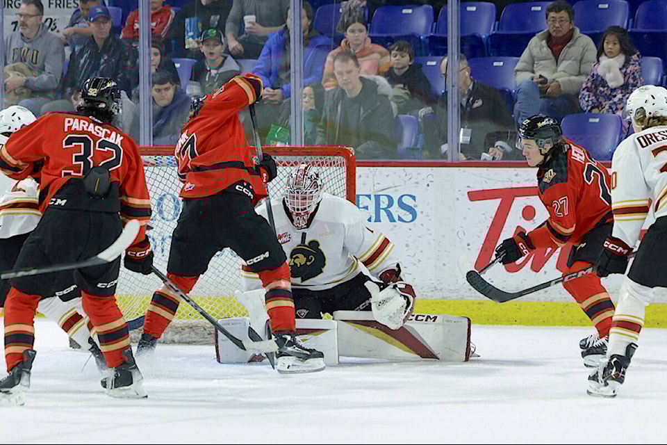  Prince George Cougars dominated the Giants, downing Vancouver 9-2 at the 91ԭ Events Centre on Saturday, Dec. 16. (Rob Wilton/Special to 91ԭ Advance Times) 