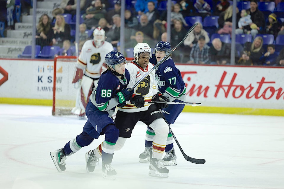  A tired Vancouver Giants bounced back to record a big 3-1 win over the Seattle Thunderbirds on Sunday afternoon, Dec. 17, at the 91ԭ Events Centre. (Rob Wilton/Special to 91ԭ Advance Times) 