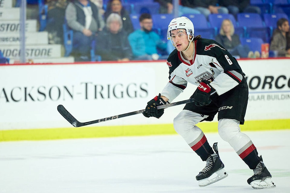  Giants defenceman Colton Roberts from Maple Ridge is one of 18 Western Hockey League players selected to compete in the 2024 Kubota CHL/NHL Top Prospects Game in January in Moncton. (Rob Wilton/Special to 91ԭ Advance Times) 