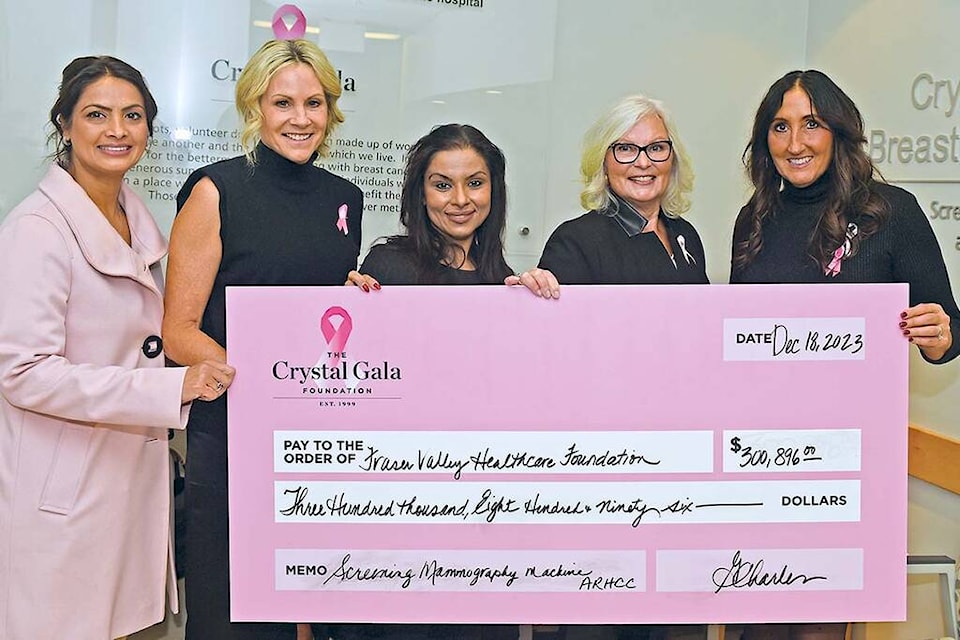 A donation of almost $301,000 from the Crystal Gala Foundation has enabled Abbotsford Regional Hospital to purchase a new screening mammography machine. A ribbon-cutting celebration was held Monday (Dec. 18). (John Morrow/Abbotsford News) 