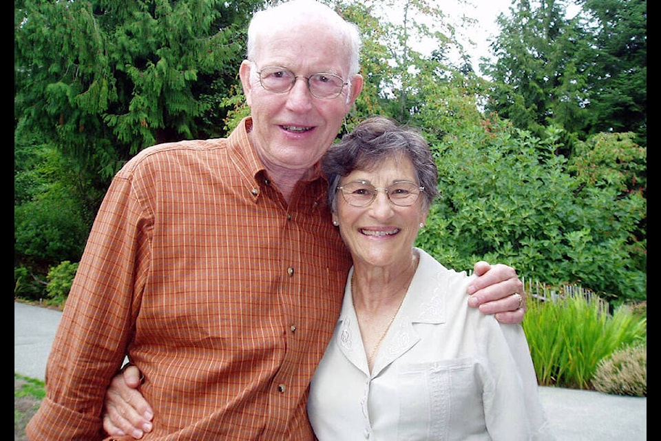Jerry and Anne Philippson on their 50th anniversary. Both were much-loved and active community members during the heyday of Chemainus. (Photo submitted) 