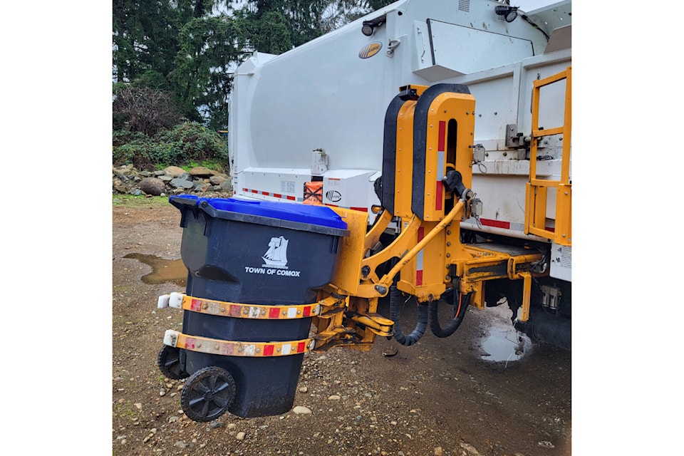 The new automated curbside garbage collection service begins in Comox and Courtenay on Jan. 2. Photo courtesy Town of Comox 