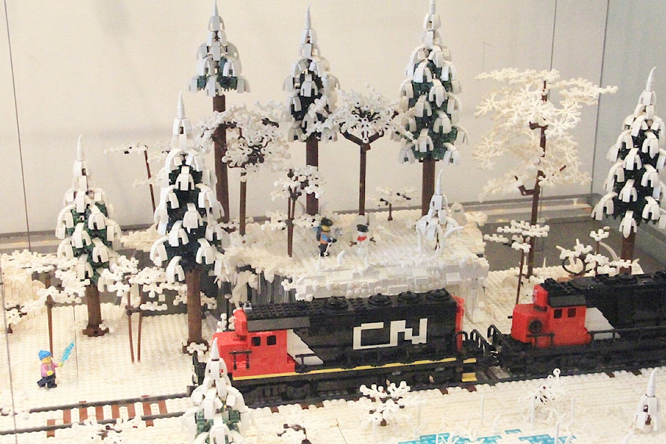 “Winter Wonderland,” built by Allan Corbeil, is seen at the Museum of Surrey. The build is a reimagined construction of a part of a 2008 Vancouver Lego Club show of the same name. The current Lego exhibition, called “Everything Is Still Awesome” runs until March 31 at the Cloverdale museum. (Photo: Malin Jordan) 