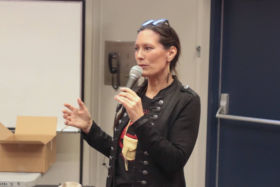 Syilx Language House executive director Michele Johnson organized the book launch event. (Brendan Shykora - Morning Star) 