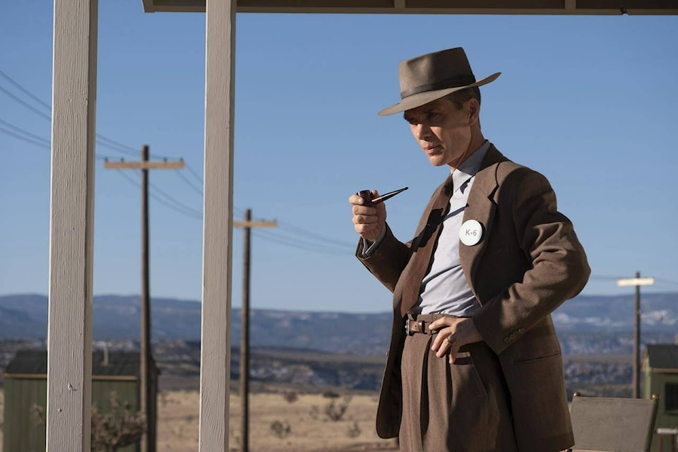 This image released by Universal Pictures shows Cillian Murphy in a scene from “Oppenheimer.” (Universal Pictures via AP) 