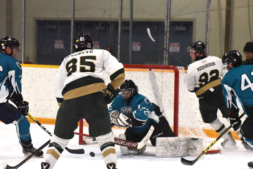 Williams Lake Stampeders take on the Kitimat Ice Demons in Williams Lake Saturday night, Jan. 27. (Angie Mindus photo - Williams Lake Tribune) 