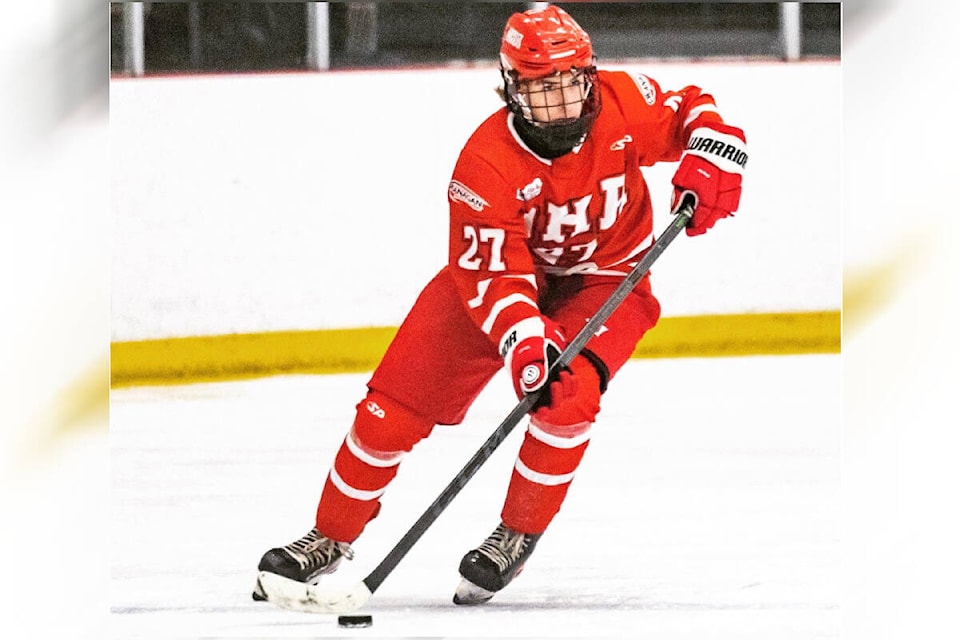 Mathis Preston, 15, was selected by the Spokane Chiefs in the first round of the 2023 WHL Draft and is among the five Okanagan athletes heading to the Youth Olympics in South Korea this January. (Submitted) 